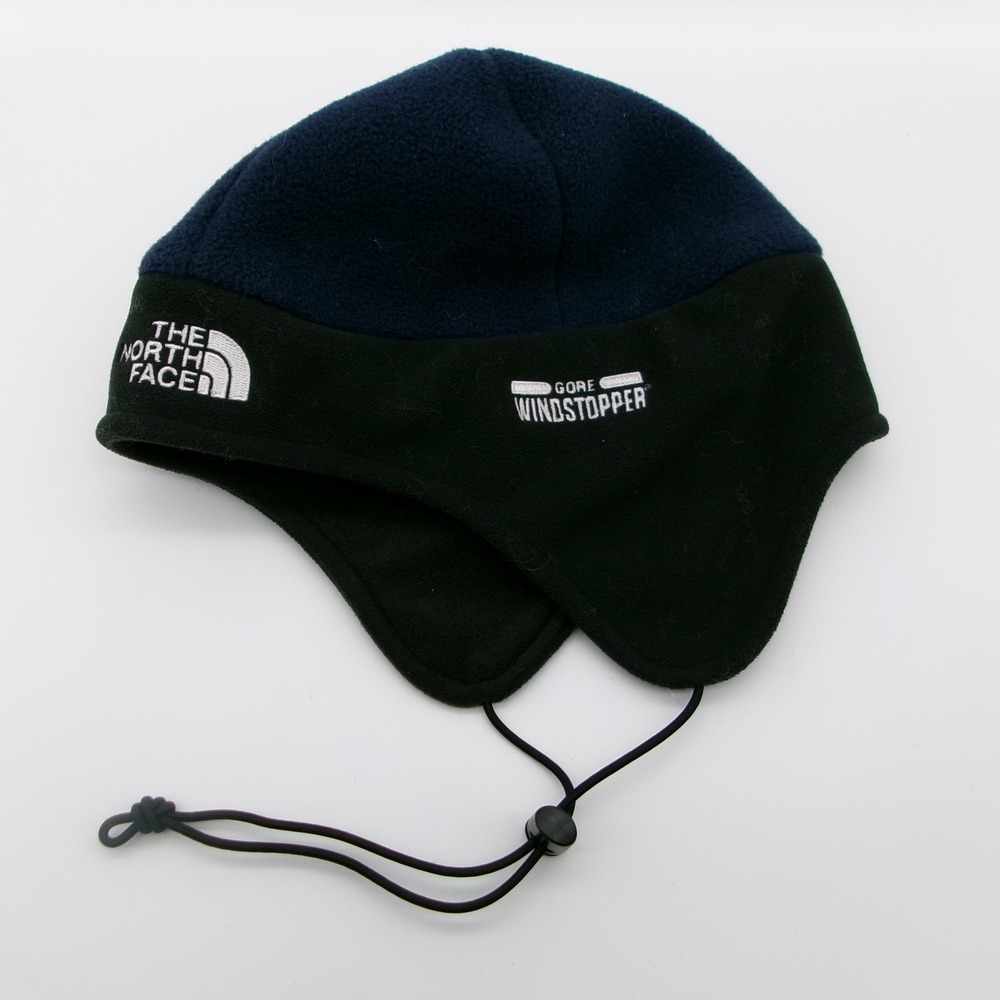 The North Face Gore Windstopper Polartec Fleece Earflap Beanie Hat Navy Black